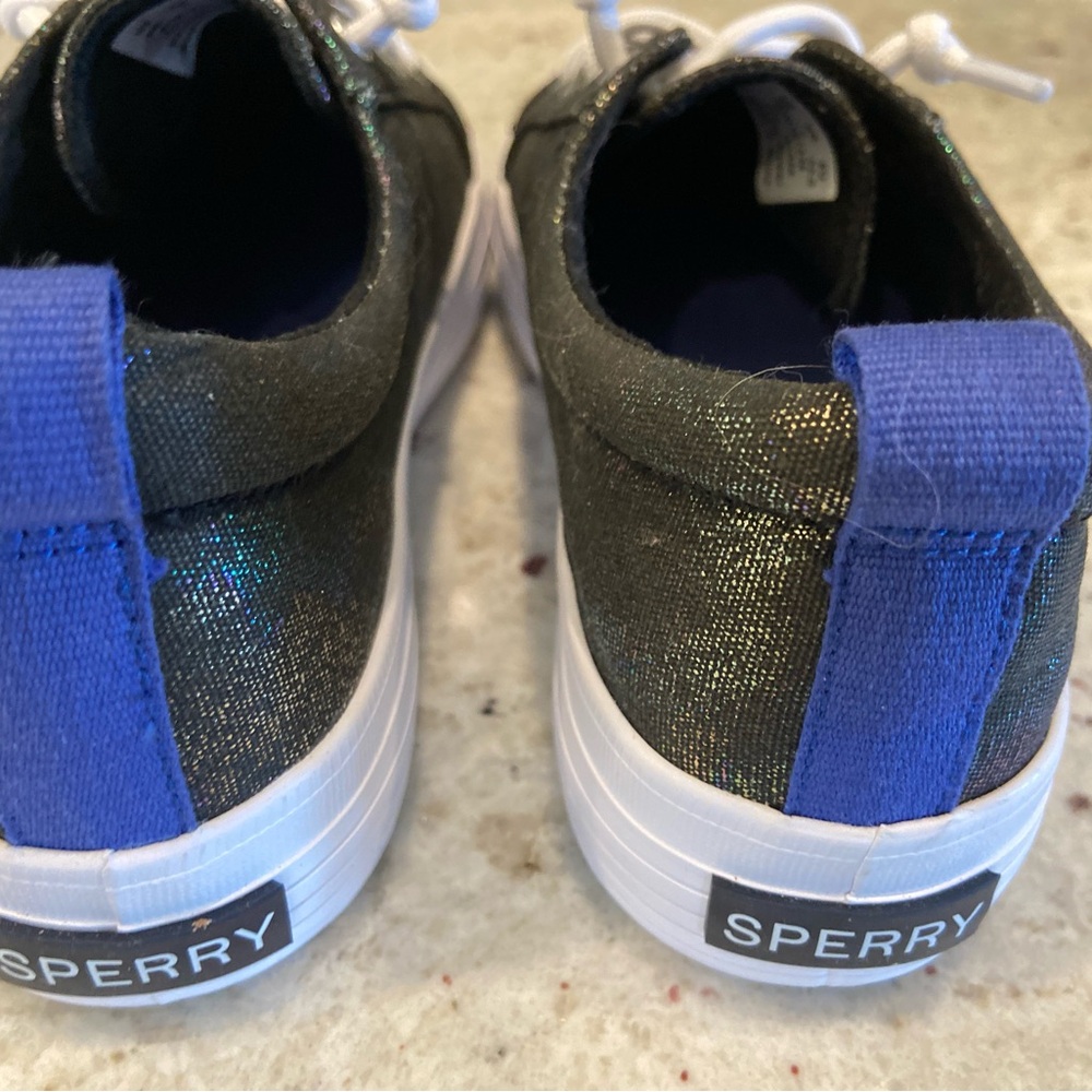 Sperry Kids Iridescent Black Sneakers New! - Picture 2 of 8